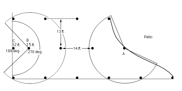Drawing of alternative triangular spacing layout